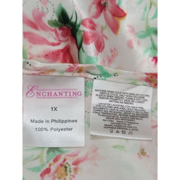 Vtg Enchanting Womans Size 1X Floral Slip Babydoll Nightgown Lingerie sexy satin - Picture 7 of 8